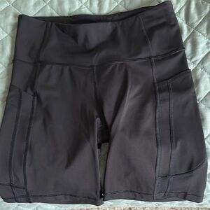 Athleta Black Bike Shorts High-Rise Moisture-Wicking